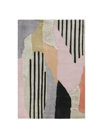 Großer Handgetufteter Hochflor-Wollteppich Bobo Mit Abstraktem Muster